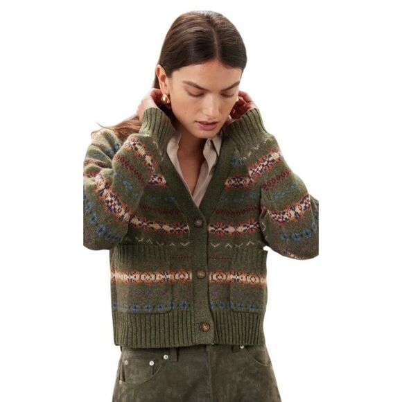 Polo Ralph Lauren Ladies Medium Frisle Button Front V Neck Cardigan Sweater - Picture 3 of 9